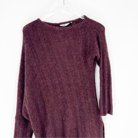 NWT ZARA Asymmetrical Wool Blend Sweater L - Picture 4 of 7